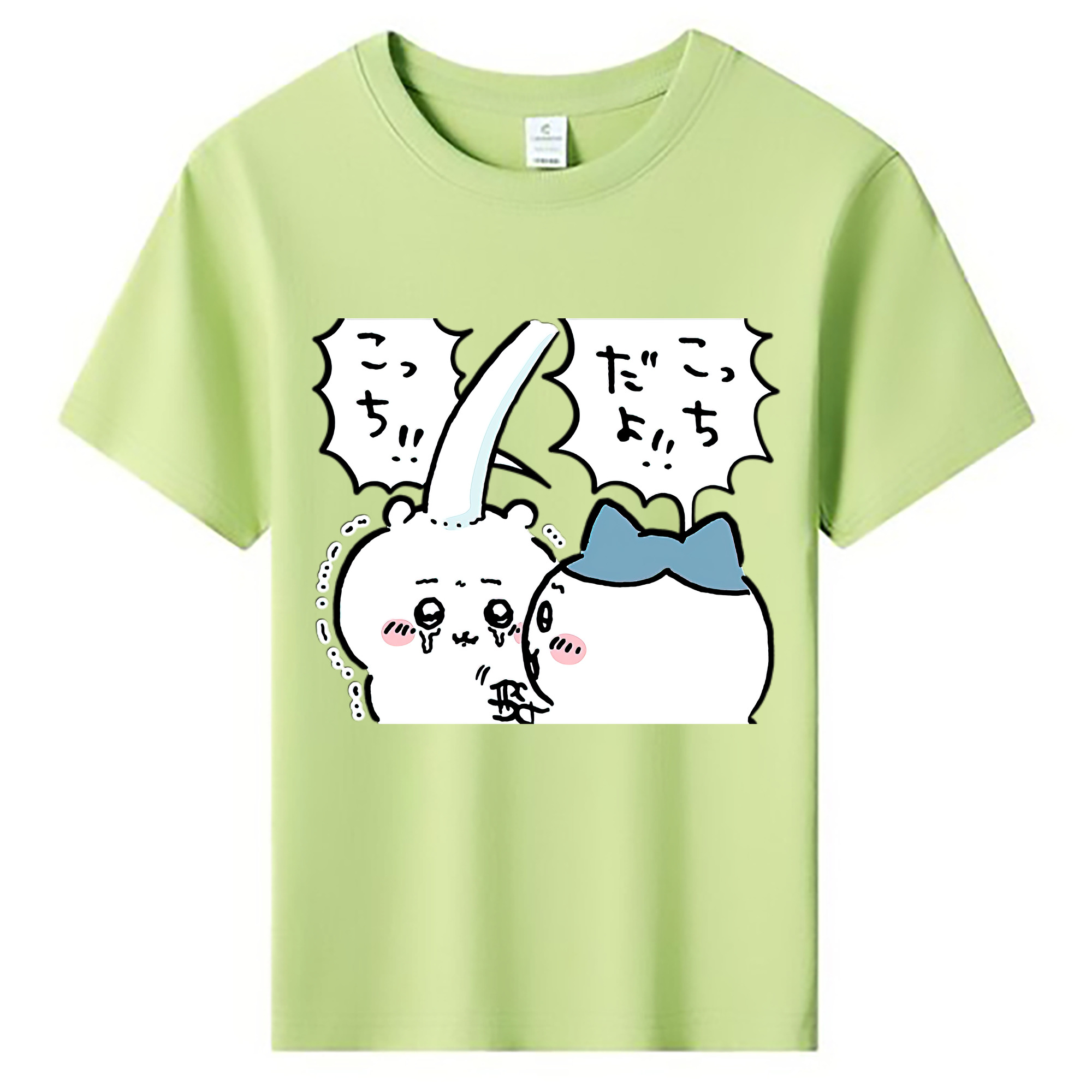 （画像用） ちいかわ ハチワレ Chii-kawa hachiware 綿100％キッズTシャツ（フロントプリント）